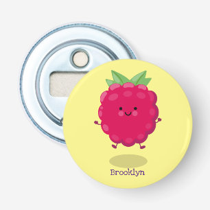 Cute happy raspberry cartoon illustration bottle opener