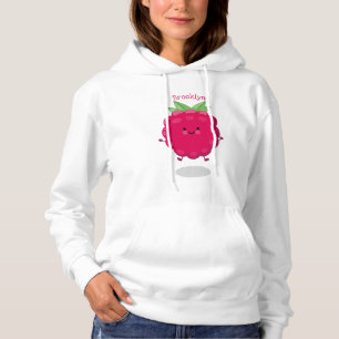 Cute happy raspberry cartoon illustration hoodie