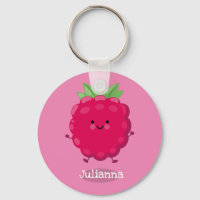 Cute happy raspberry cartoon illustration