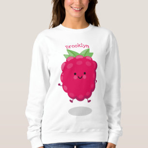 Cute happy raspberry cartoon illustration sweatshirt
