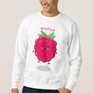 Cute happy raspberry cartoon illustration sweatshirt