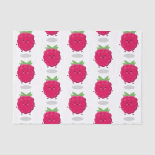 Cute happy raspberry cartoon illustration tissue paper