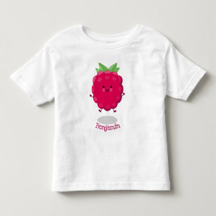 Cute happy raspberry cartoon illustration toddler t-shirt