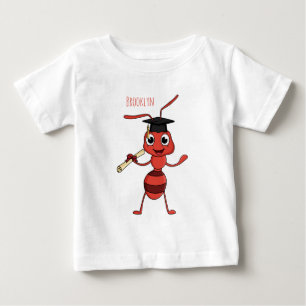 Cute happy red ant cartoon baby T-Shirt