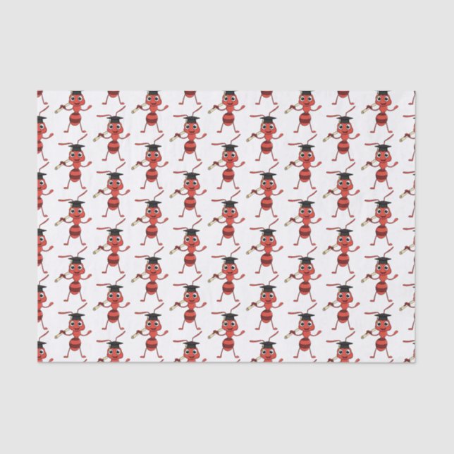 Cute happy red ant cartoon tissue paper (Front)