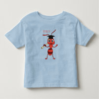Cute happy red ant cartoon