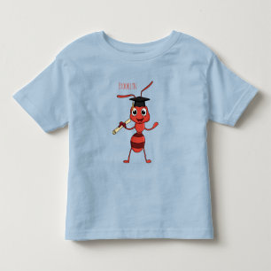 Cute happy red ant cartoon  toddler t-shirt