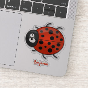 Cute happy red ladybug cartoon illustration