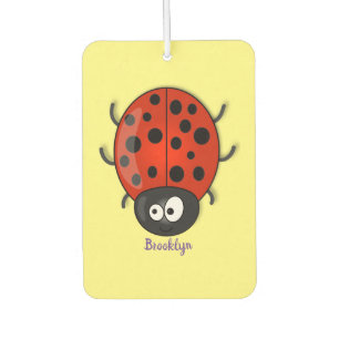 Cute happy red ladybug cartoon illustration air freshener