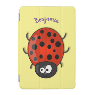 Cute happy red ladybug cartoon illustration iPad mini cover