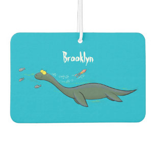 Cute, happy sea monster plesiosaur cartoon air freshener