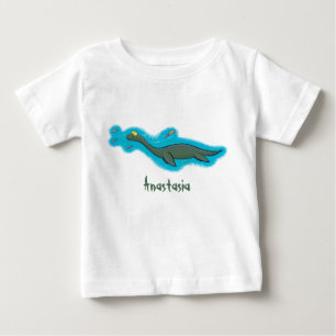 Cute, happy sea monster plesiosaur cartoon baby T-Shirt