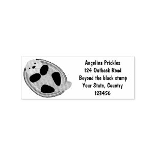 Cute happy sea otter blue cartoon illustration rubber stamp