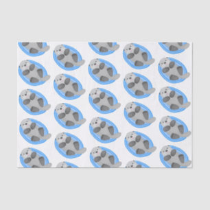 Cute happy sea otter blue cartoon illustration tissue paper