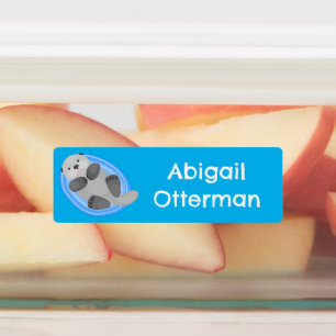 Cute happy sea otter blue cartoon personalized