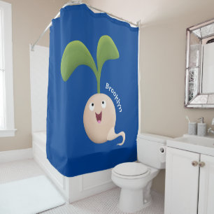 Cute happy seed sprout cartoon illustration