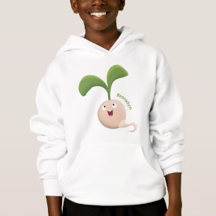Cute happy seed sprout cartoon illustration