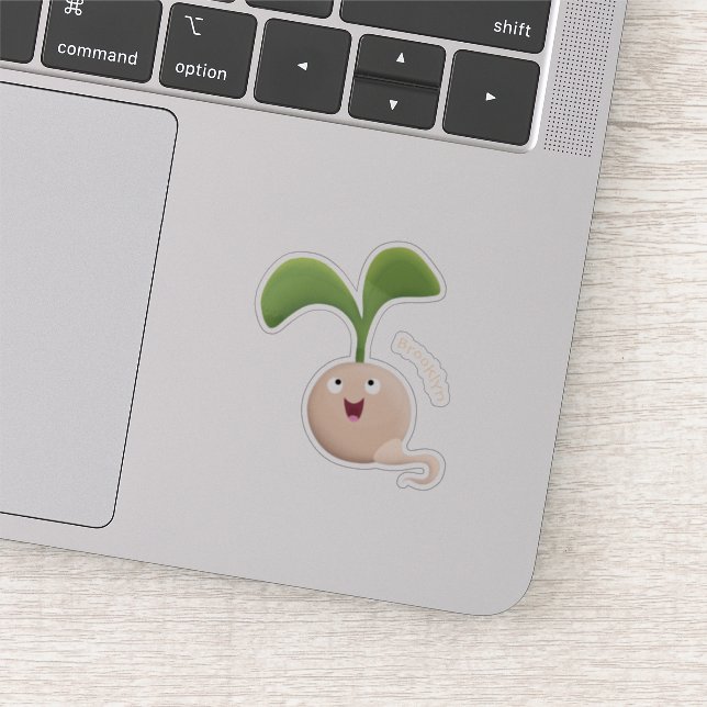 Cute happy seed sprout cartoon illustration (Detail)