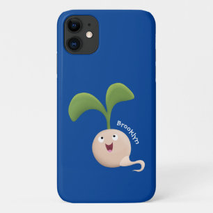 Cute happy seed sprout cartoon illustration iPhone 11 case