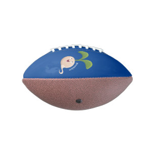 Cute happy seed sprout cartoon illustration football