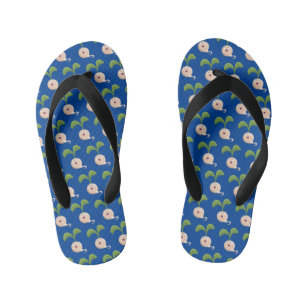 Cute happy seed sprout cartoon illustration kid's flip flops
