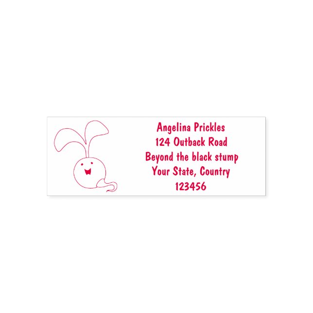 Cute happy seed sprout cartoon illustration self-inking stamp (Design)