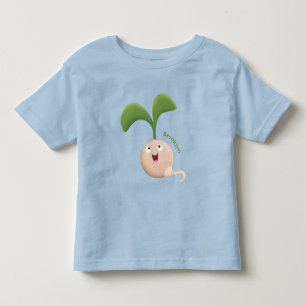 Cute happy seed sprout cartoon illustration toddler t-shirt