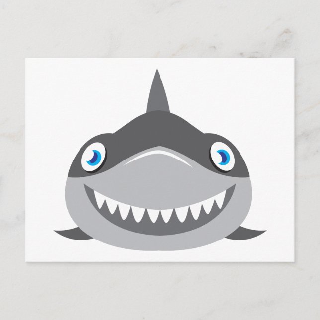 cute happy shark face postcard (Front)