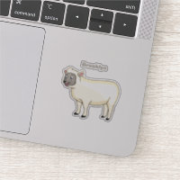 Cute happy sheep cartoon illustration