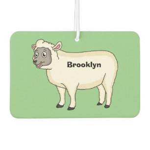 Cute happy sheep cartoon illustration air freshener