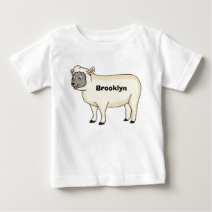 Cute happy sheep cartoon illustration  baby T-Shirt