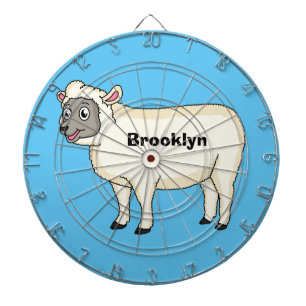 Cute happy sheep cartoon illustration dartboard