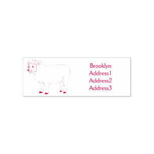 Cute happy sheep cartoon illustration self-inking stamp