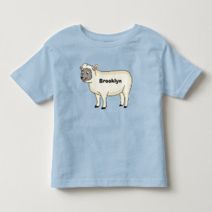 Cute happy sheep cartoon illustration toddler t-shirt