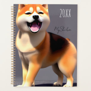 Cute Happy Shiba Inu Custom Portrait Photo Planner
