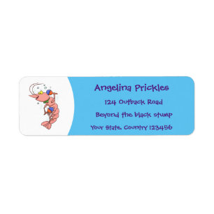 Cute happy shrimp, dessin animé de crevettes