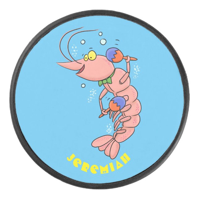 Cute happy shrimp, dessin animé de crevettes (Devant)
