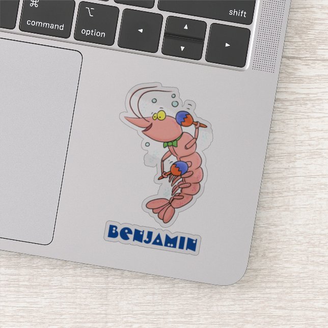 Cute happy shrimp, prawn cartoon (Detail)