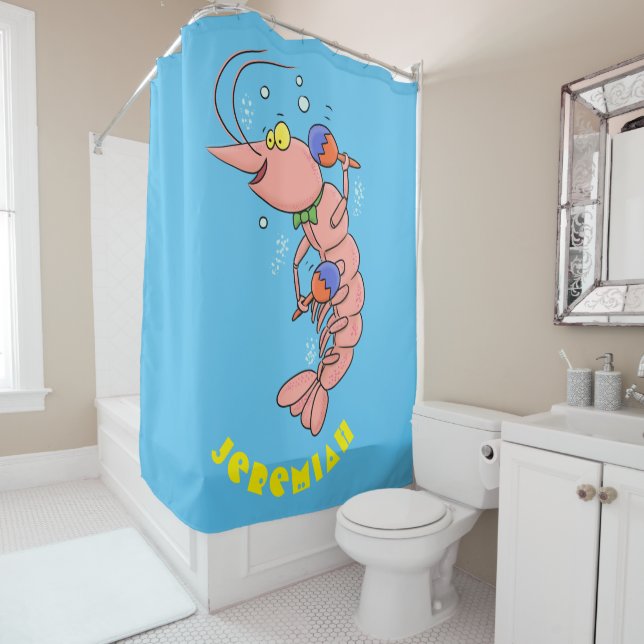 Cute happy shrimp, prawn cartoon (In Situ)