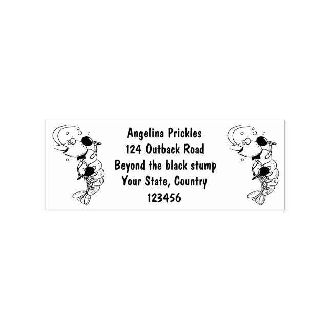 Cute happy shrimp, prawn cartoon rubber stamp (Imprint)