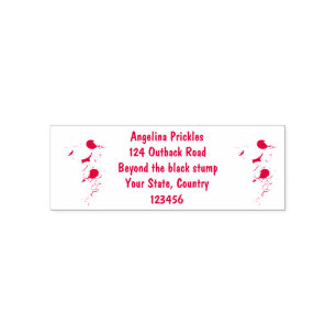 Cute happy shrimp, prawn cartoon self-inking stamp