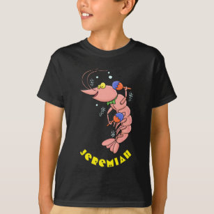 Cute happy shrimp, prawn cartoon T-Shirt