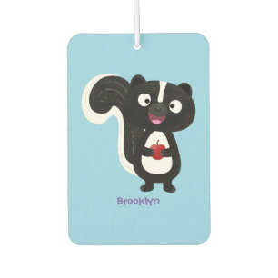 Cute happy skunk cartoon illustration  air freshener