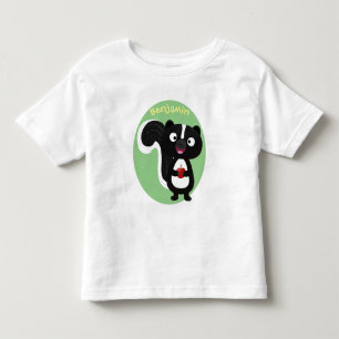Cute happy skunk cartoon illustration toddler t-shirt
