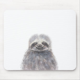 cute happy sloth mouse pad