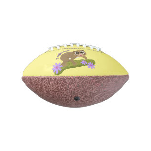 Cute happy slow loris on branch cartoon football