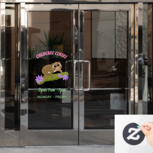 Cute happy slow loris on branch cartoon window cling