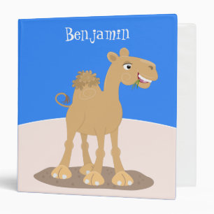 Cute happy smiling camel cartoon illustration binder