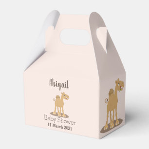Cute happy smiling camel cartoon illustration favor box