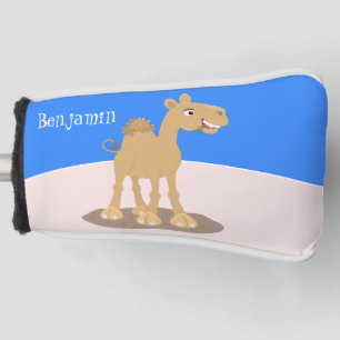 Cute happy smiling camel cartoon illustration golf head cover